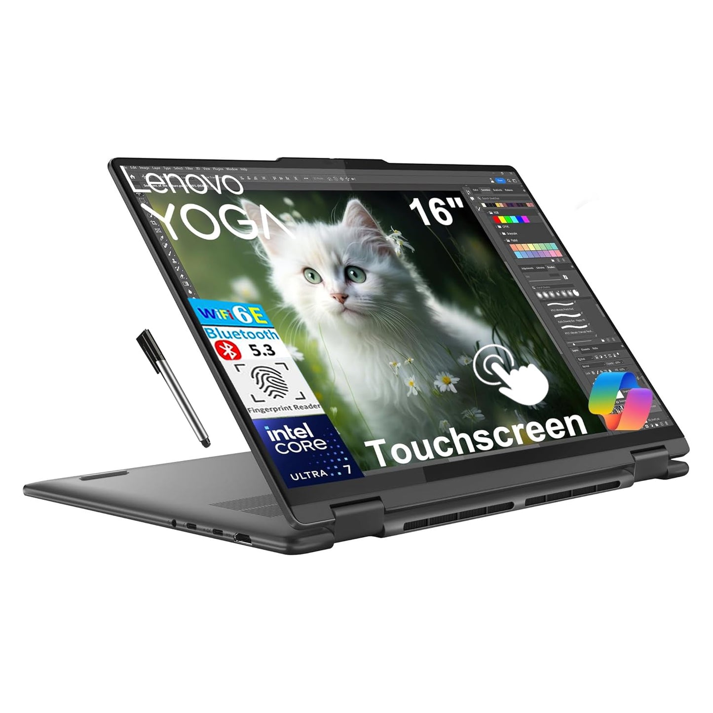 Lenovo Yoga 7i Laptop 2 en 1 (16" FHD+ 2K / Storm Grey)