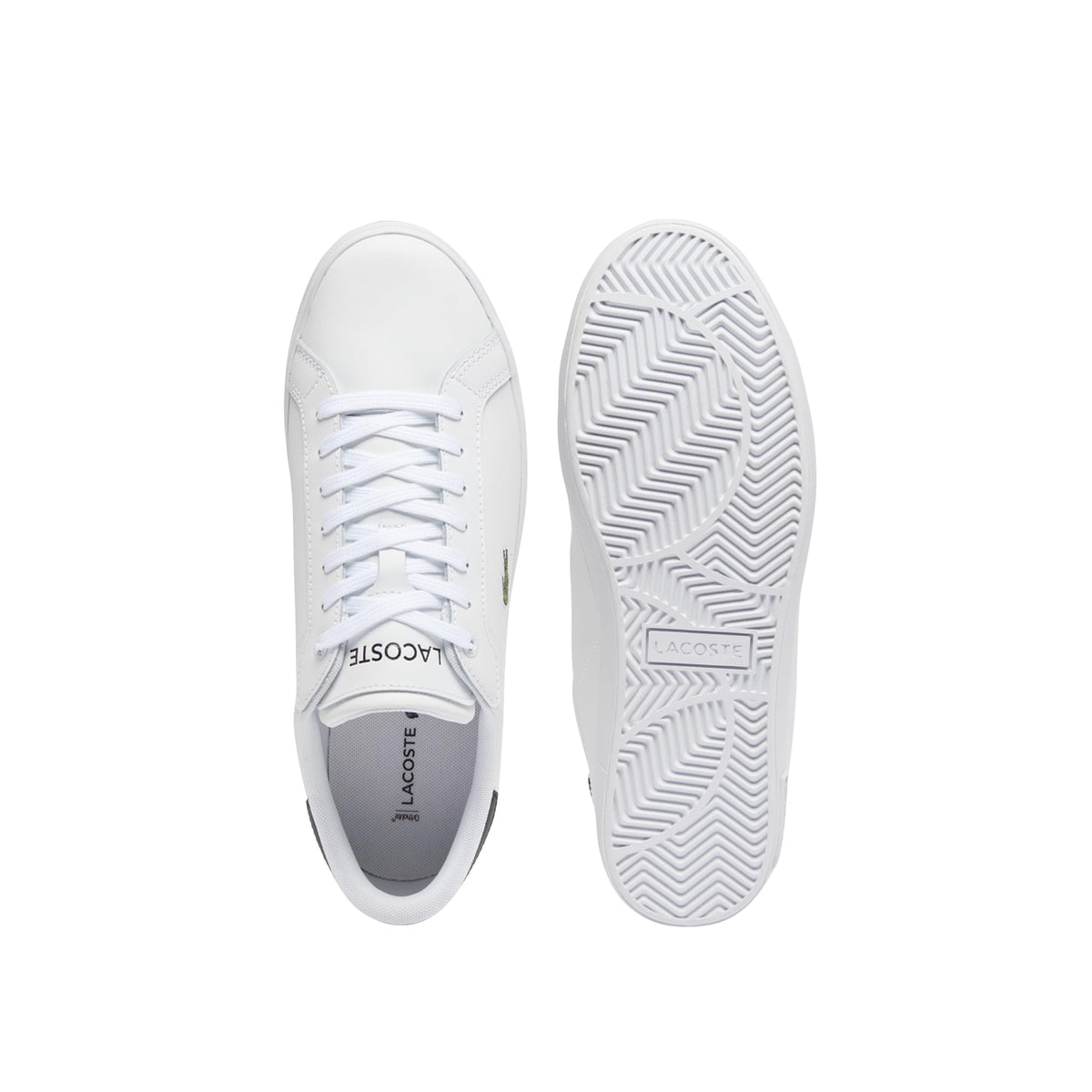 Lacoste Men's Powercourt Leather Sneakers, White/Black