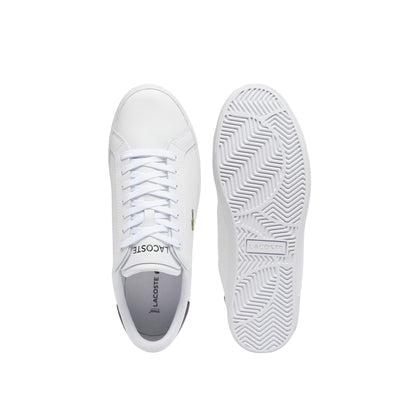 Lacoste Men's Powercourt Leather Sneakers, White/Black