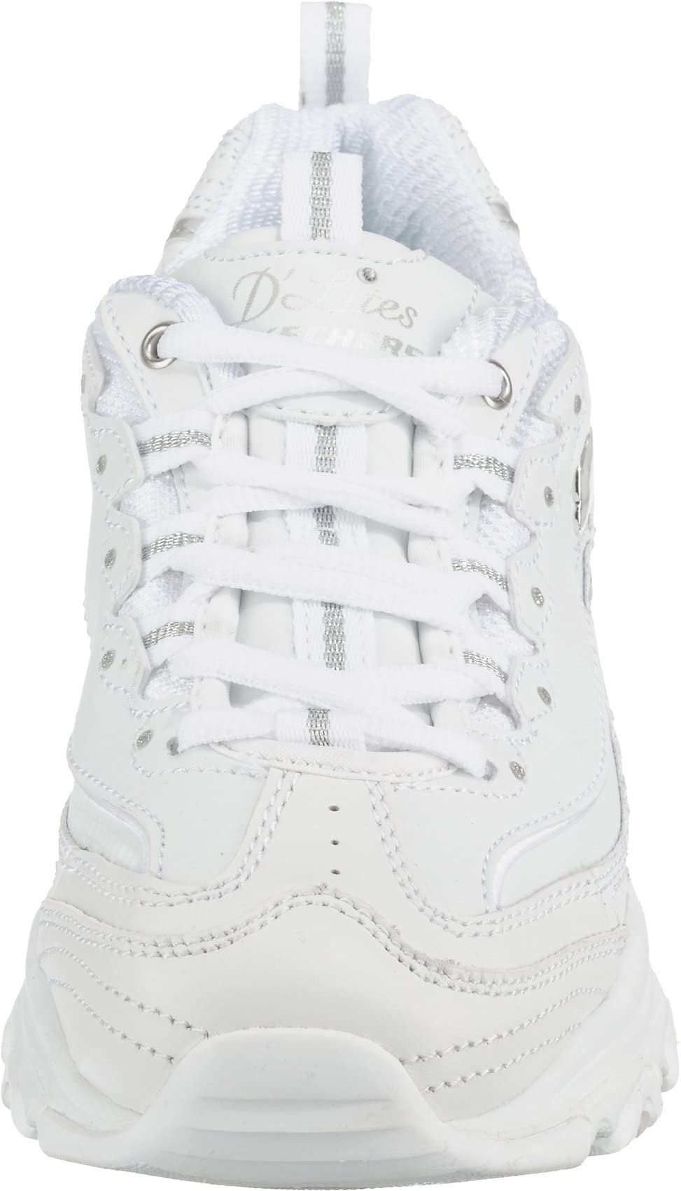 Skechers womens D'lites Fresh Start Memory Foam Lace-up Fashion Sneaker, White