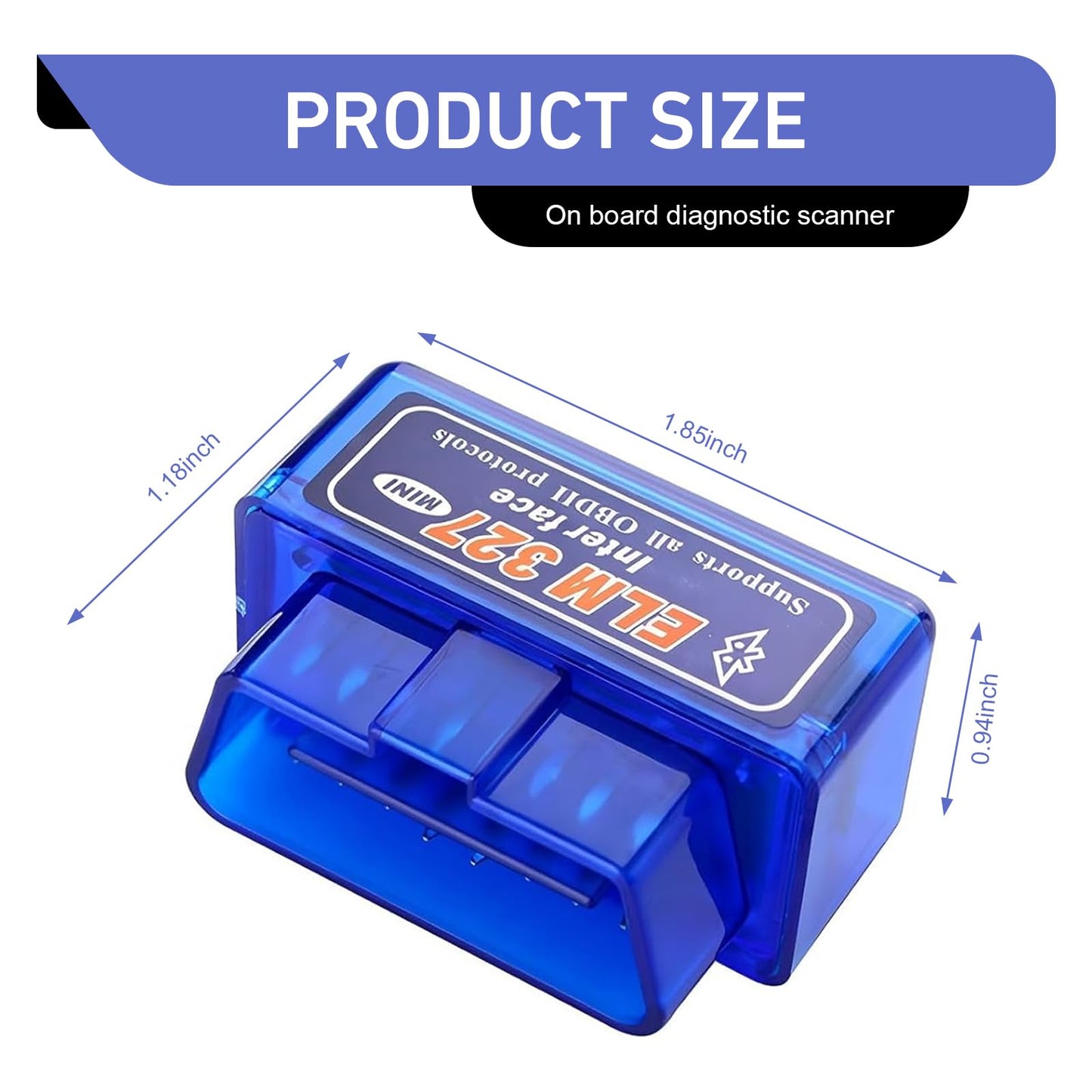 yorpyep Escáner OBD2 y Herramienta de Diagnóstico Bluetooth (Azul)