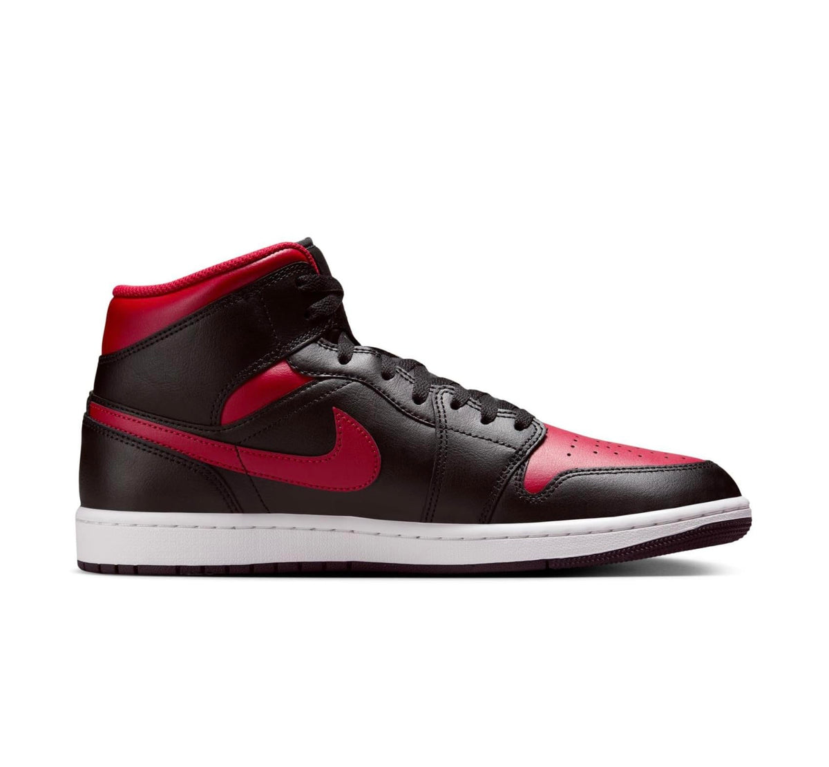 NIKE Air Jordan 1 Mid Men's Trainers Sneakers, Black Varsity Red Summit White