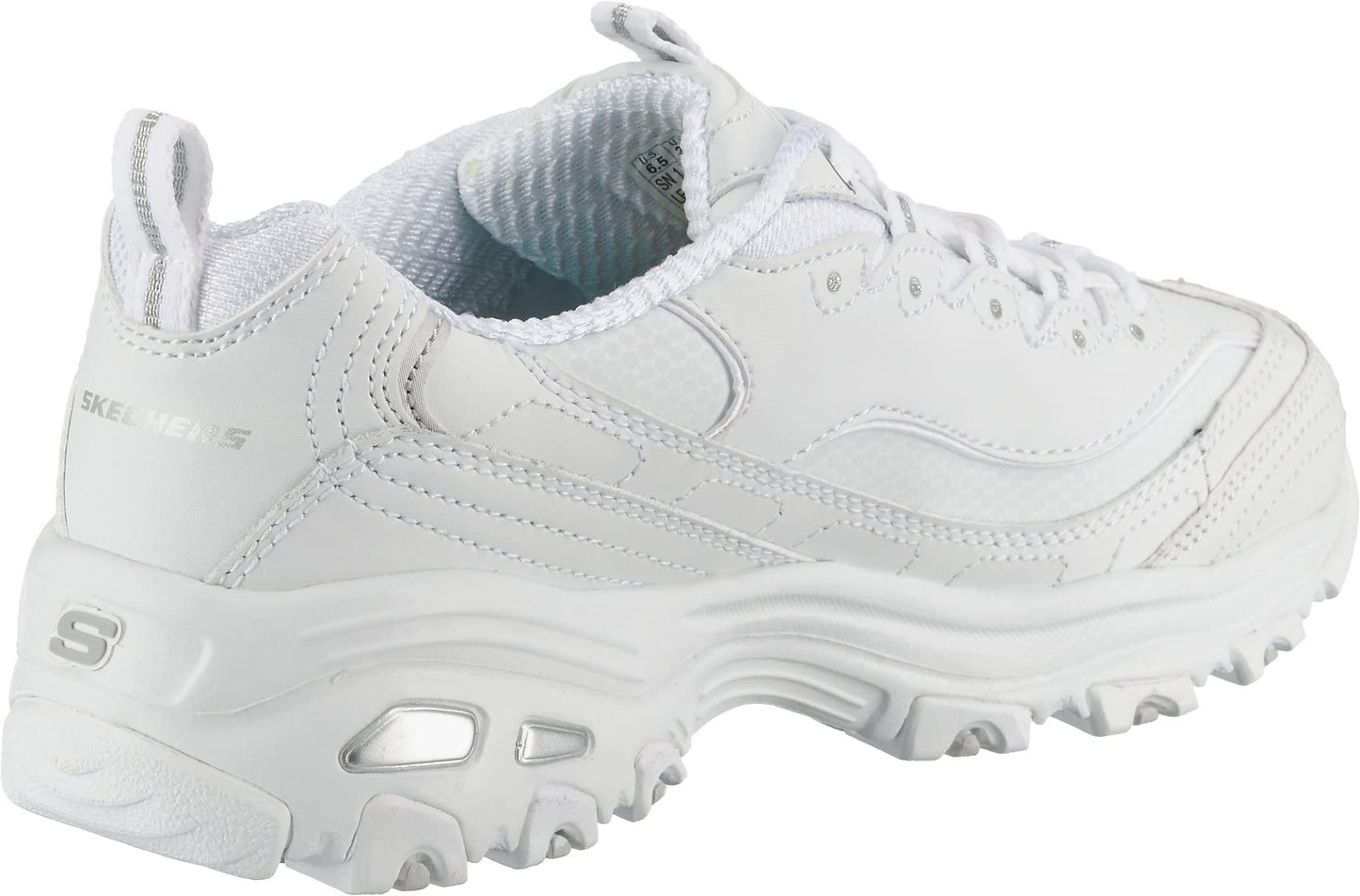 Skechers womens D'lites Fresh Start Memory Foam Lace-up Fashion Sneaker, White