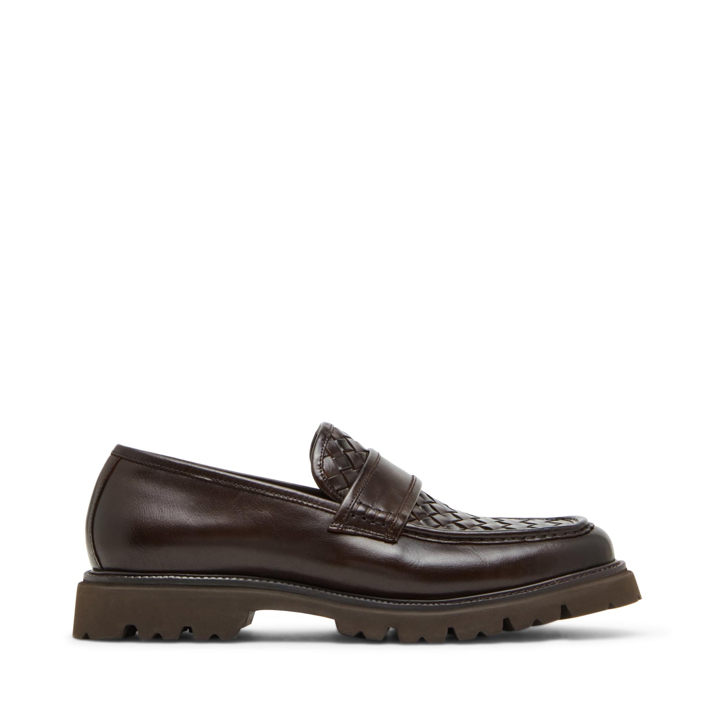 Steve Madden Mens STRANDD Penny Loafer, Brown