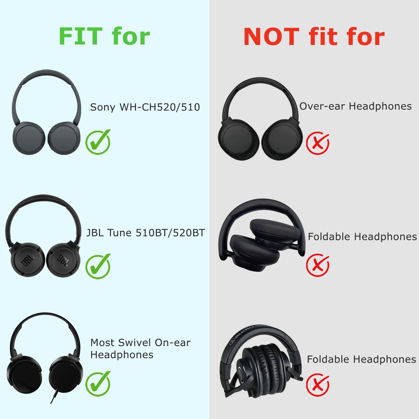 Ginsco Estuche de Viaje para Audífonos JBL y Sony (Negro)
