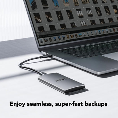 Lexar 2TB ES3 External SSD, Up to 1050MB/s Read, Storage Expansion, Compatible w/USB-C Smartphones, iPhone 15/16, PC, Mac, Tablets, Sleek & Sturdy Design, Silver (LES3XXX002T-RNSAU)