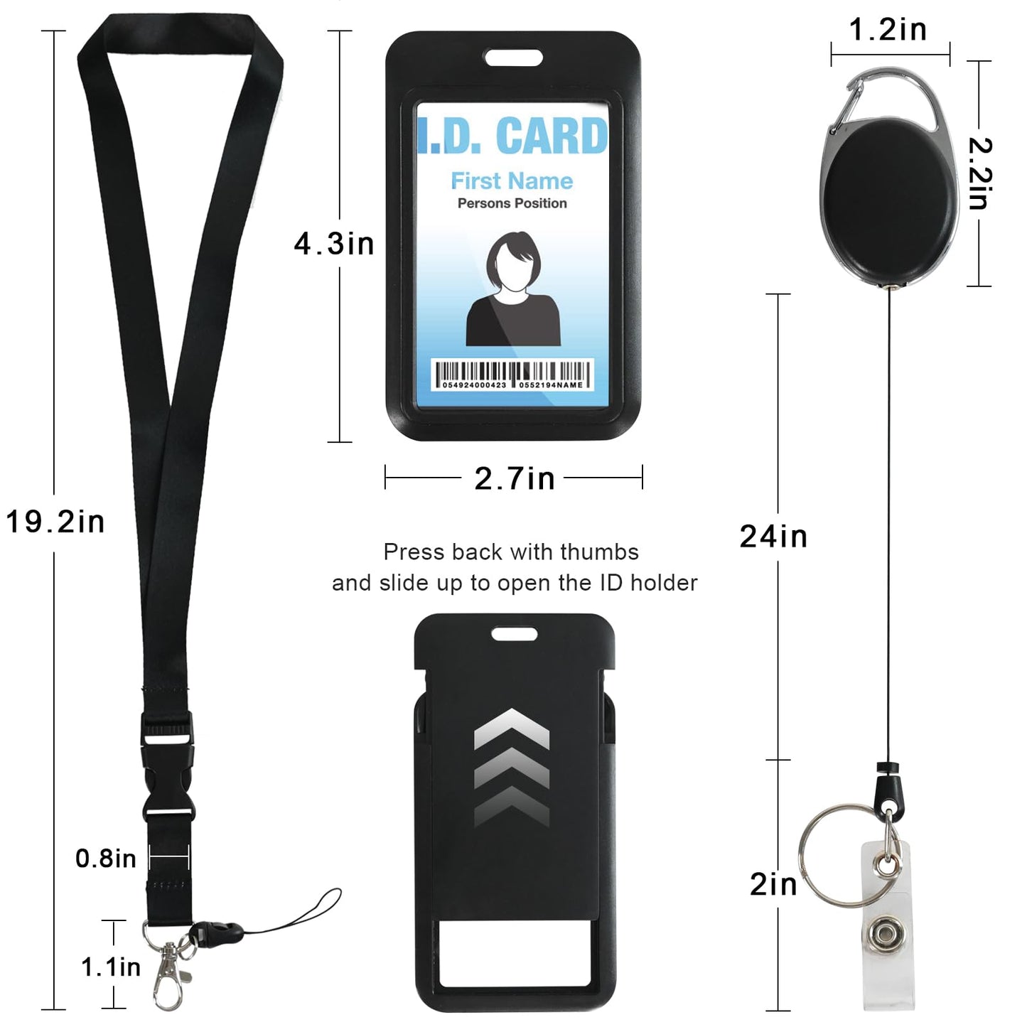 Portagafetes Retráctil con Cordón (Unisex)