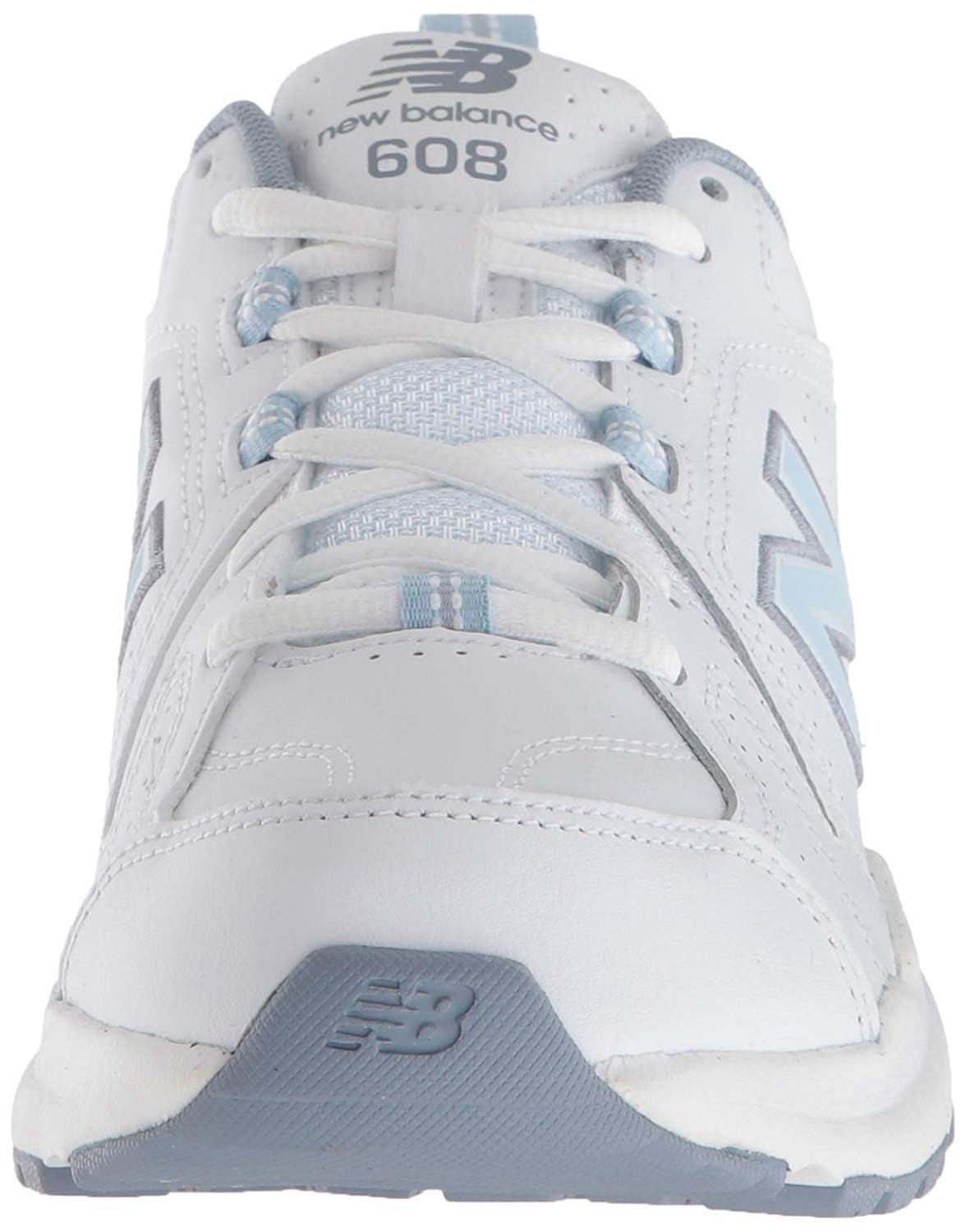 New Balance Women's 608 V5 Casual Comfort Cross Trainer, White/Light Blue