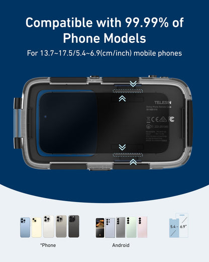 TELESIN Funda Subacuática Universal para Teléfono (Carcasa Impermeable)