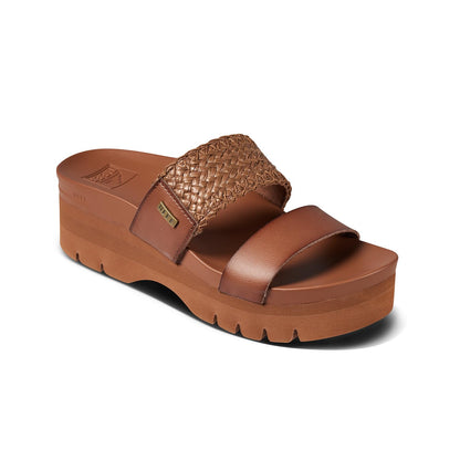 REEF Womens Cushion Vista Higher Platform Fashion Sandal, Arch Support, Ultra Soft Cushion Footbed, Espresso Raffia