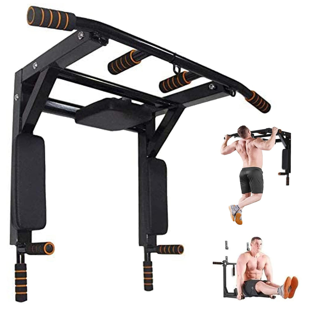 Barra de dominadas y estación de fondos de pared ptlsy (Soporta 440 lbs)