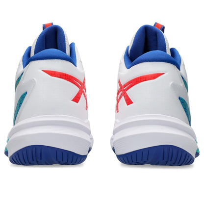 ASICS Men's Sky Elite FlyteFoam Mid Top 3 Volleyball Shoes, White/ASICS Blue