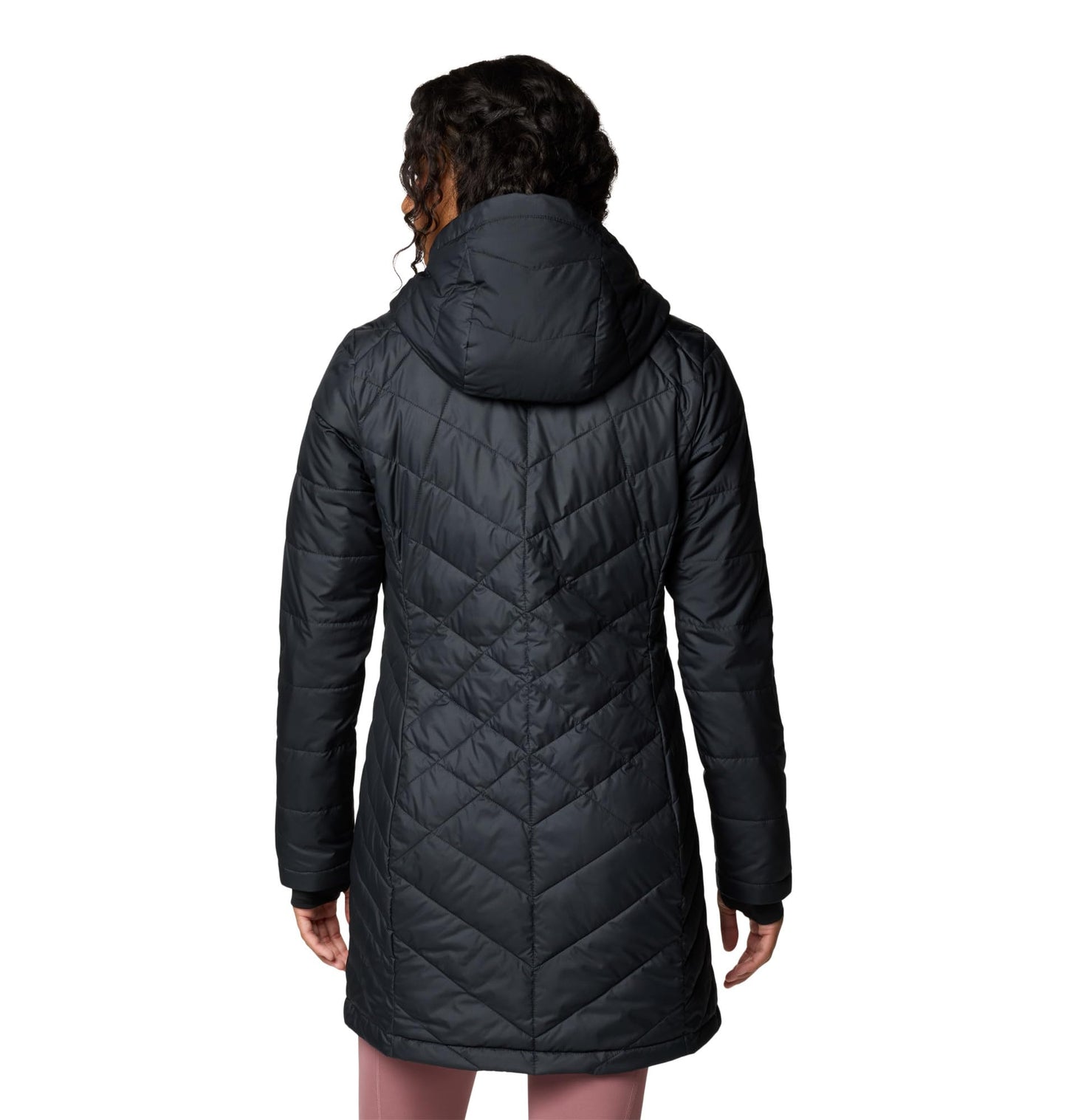 Columbia Chaqueta Acolchada Larga con Capucha para Mujer (Negro / Talla XS)