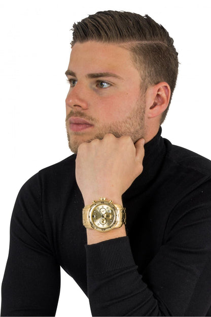 Invicta Men's Pro Diver Quartz Watch with Gold Tone Stainless Steel Band, Gold (Model: 0074)