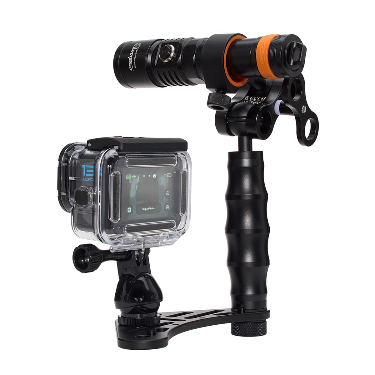 GoPro HERO12 Waterproof Action Camera Dive Kit with 5.3K60 UHD Video, 27MP HDR Photos - Bundle with Protective Housing, Video Light Pack, Camera Tray, Double Clip, 64GB microSD Card (Hero12)