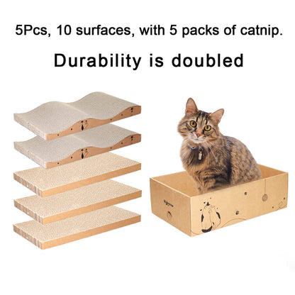 RUBMEOW Rascador de Cartón para Gatos (Caja de 5 piezas)