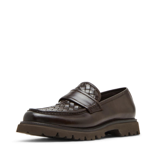 Steve Madden Mens STRANDD Penny Loafer, Brown