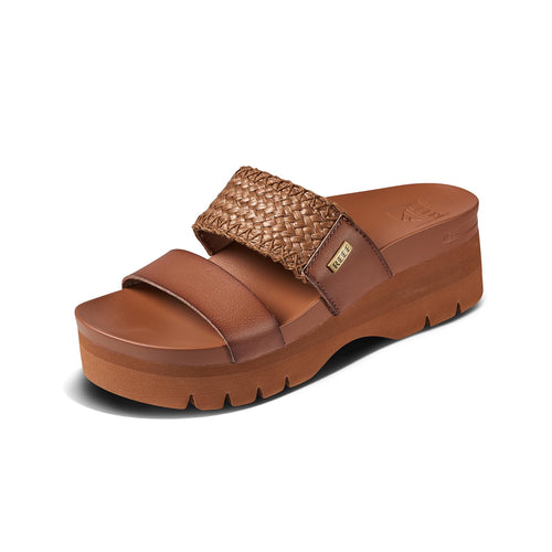 REEF Womens Cushion Vista Higher Platform Fashion Sandal, Arch Support, Ultra Soft Cushion Footbed, Espresso Raffia