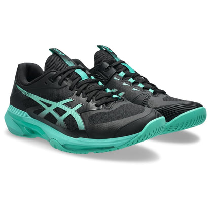 ASICS Men's Solution Speed FF 4 Tennis Shoes, Black/Aurora Green