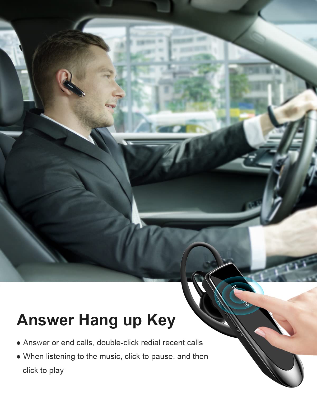 New Bee Auricular Inalámbrico Bluetooth V5.0 (Negro)