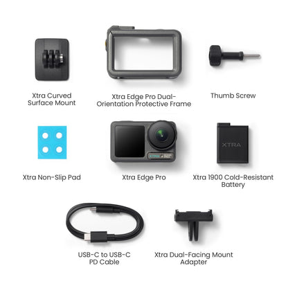 Xtra Edge Pro Action Camera - 1/1.3" Sensor, 65ft Waterproof, 216-Min Battery, 4K/120fps Night Video, Smart Tracking, 32x Slow Motion for Outdoor Sports Vlogging Camera