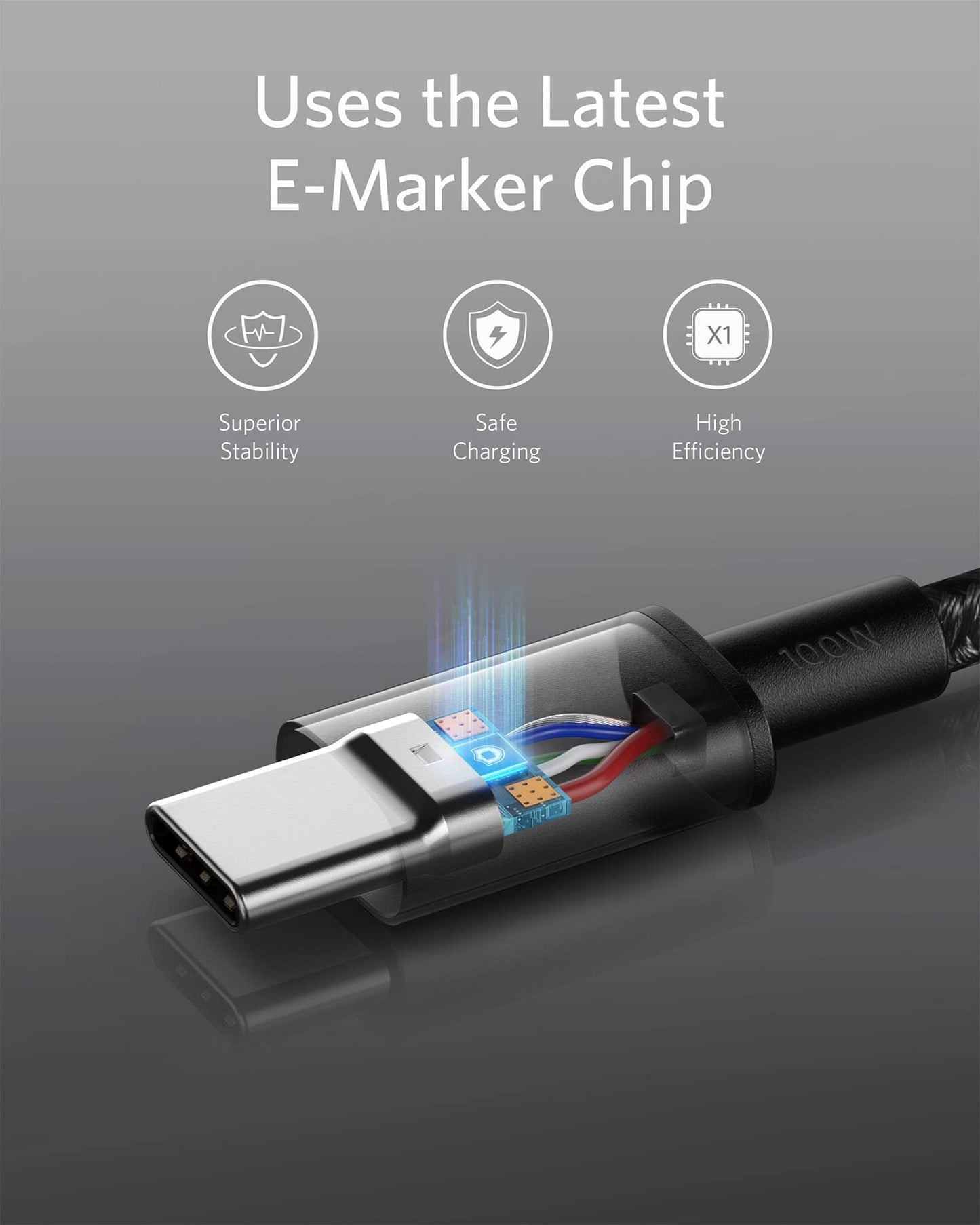 Anker Cable Cargador Rápido USB C a USB C (Paquete de 2 / 6 FT / Negro)