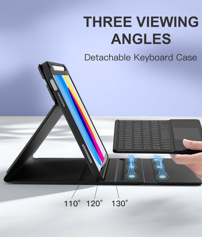 Harvopu Funda con Teclado tipo Folio (iPad A16 10.ª/11.ª Gen - Black)