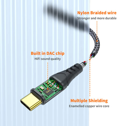 JXMOX Cable Adaptador de Audio Tipo C a Hembra de 3.5mm