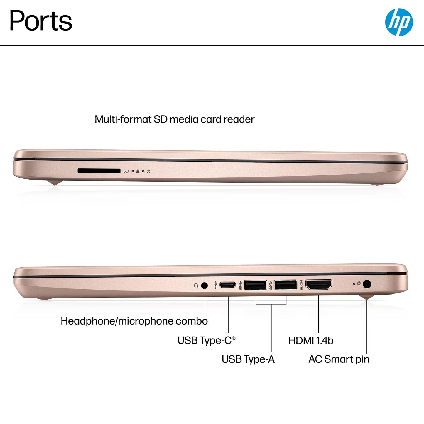 HP Laptop Delgada de 14" 2025 (628GB / Rose Gold)