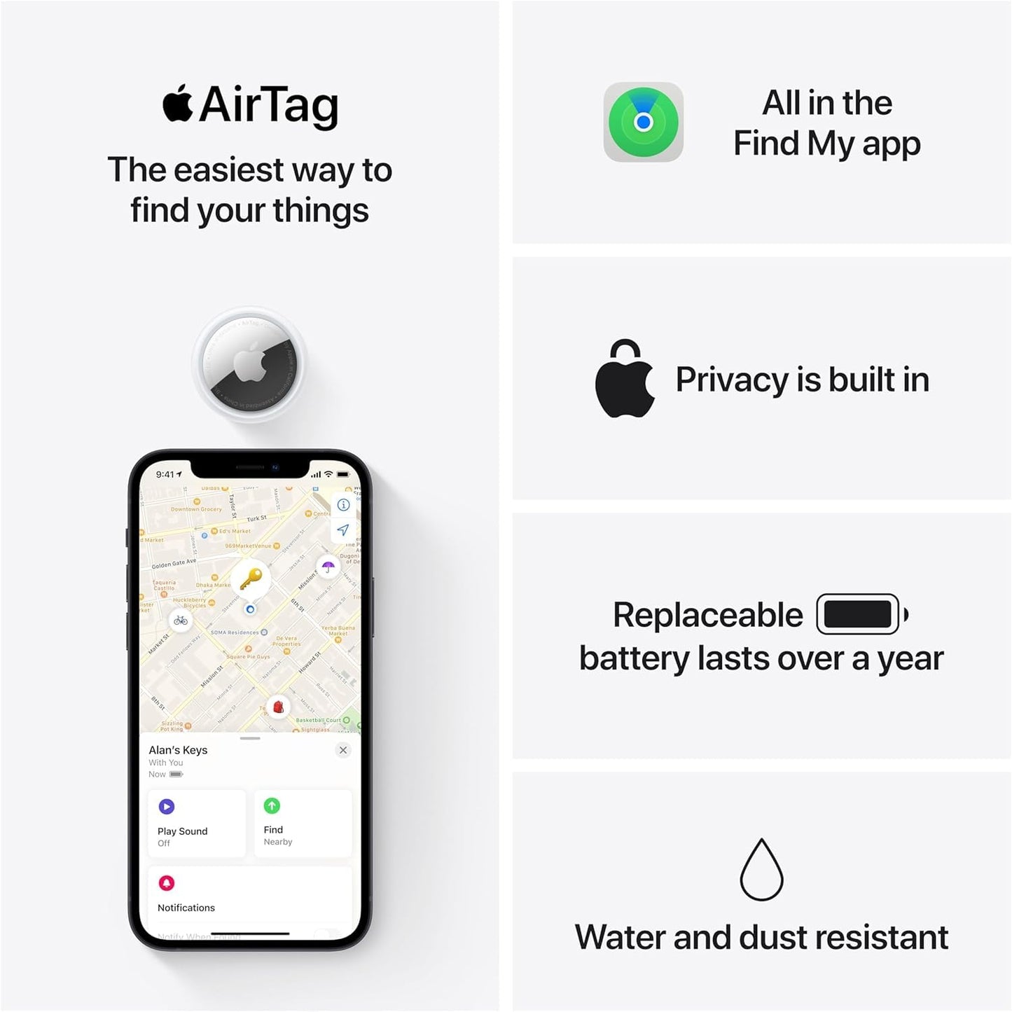 Apple AirTag 1ª Generación (Paquete de 4)