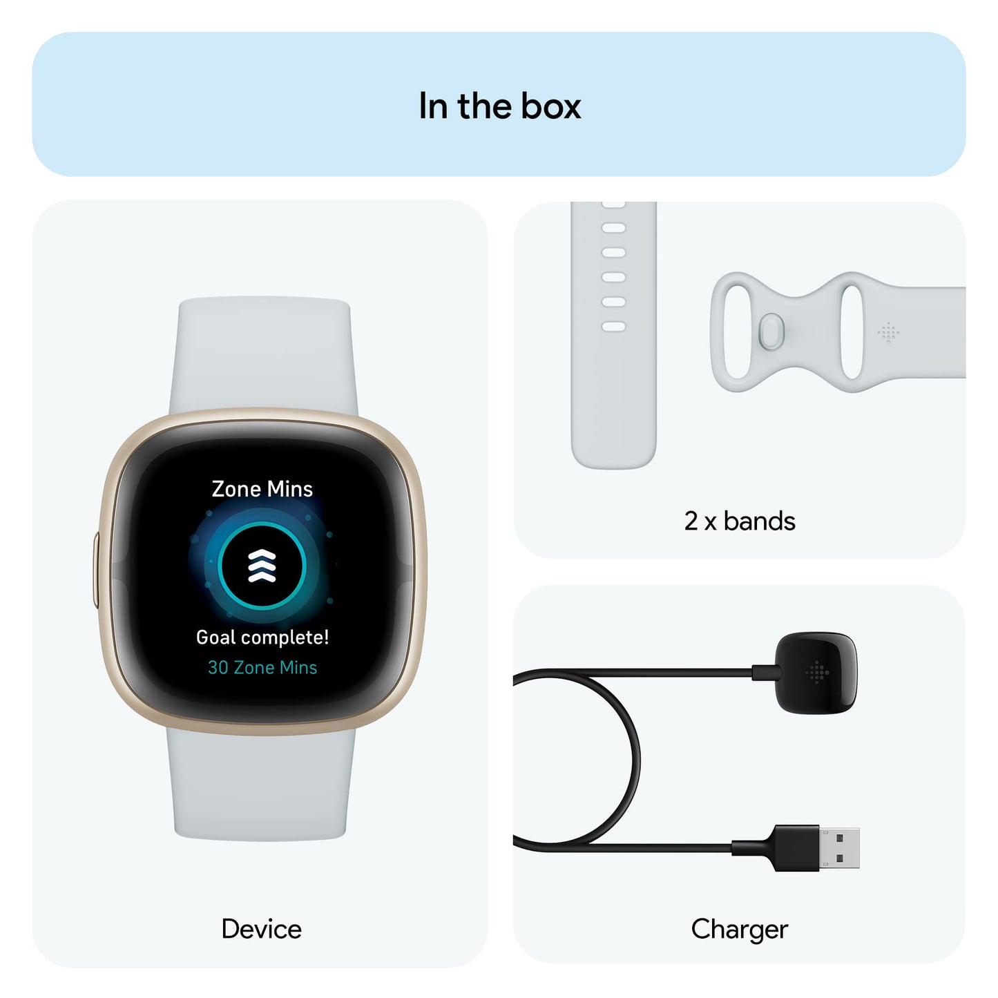 Fitbit Sense 2 Reloj Inteligente Avanzado de Salud y Fitness (Blue Mist/Pale Gold)