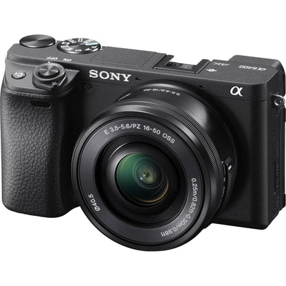 Sony Alpha a6400 Mirrorless Digital Camera with 16–50mm Power Zoom Lens (ILCE-6400L/B) – 24.2 MP APS-C, 4K Video, Real-Time Eye AF w/Sony E 55-210mm f/4.5-6.3 OSS Lens + 64GB Card and More