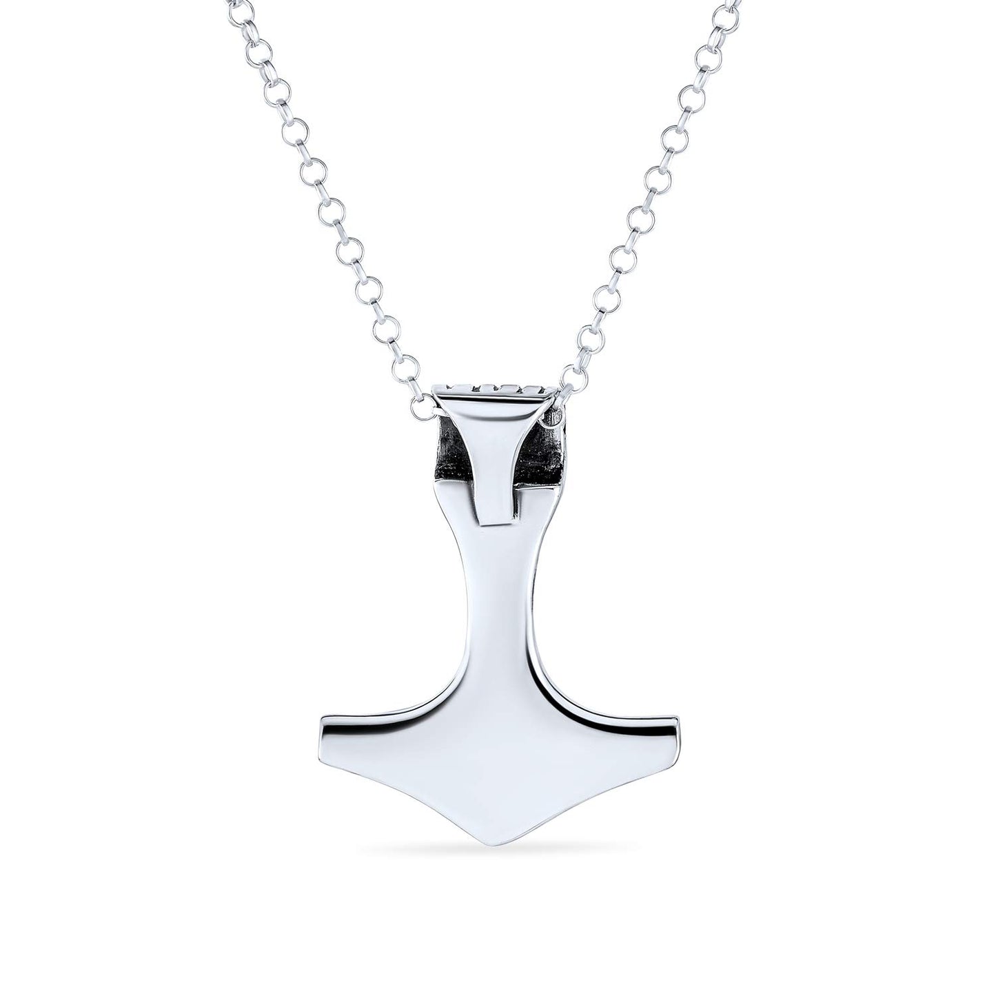 Bling Jewelry Collar con Colgante de Martillo de Thor (Plata de Ley .925)