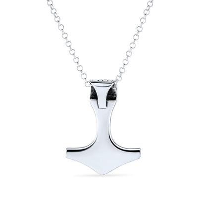 Bling Jewelry Collar con Colgante de Martillo de Thor (Plata de Ley .925)