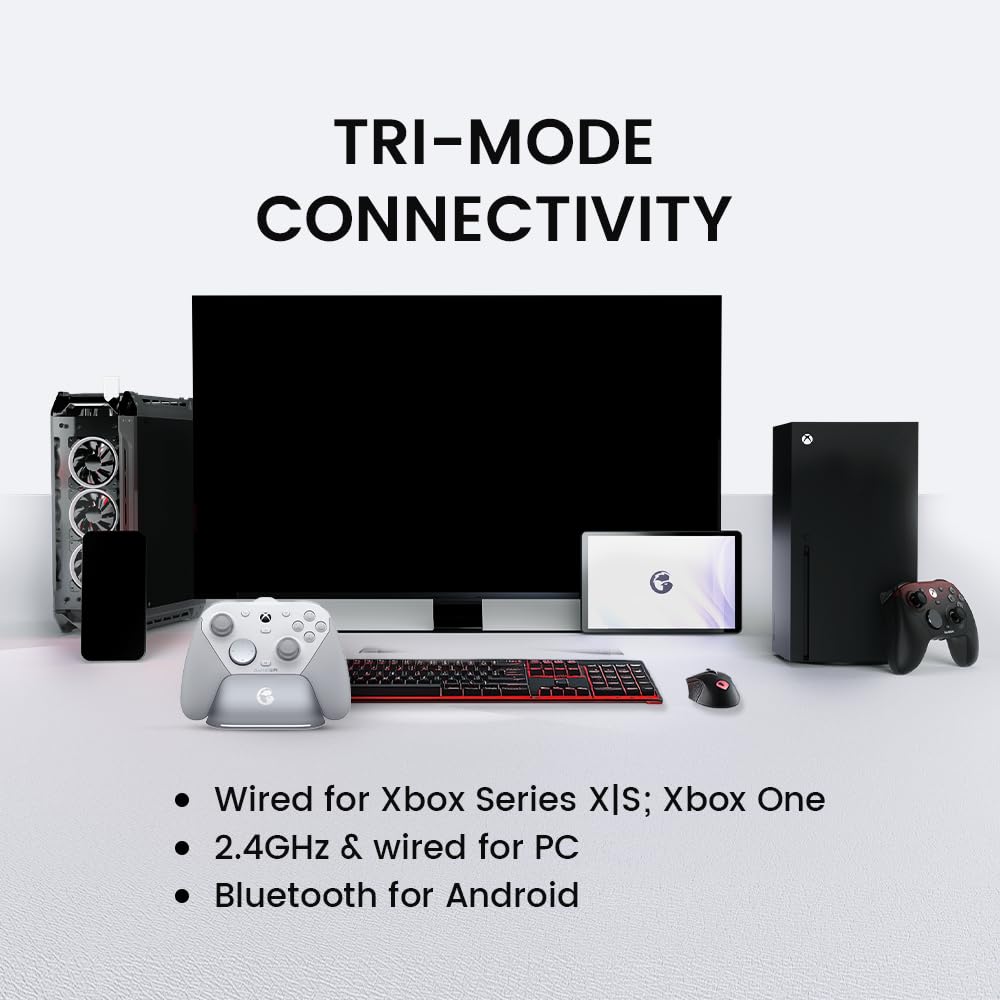 GameSir G7 Pro Wired Controller for Xbox Series X|S, Xbox One, Wireless Gamepad for PC&Android with TMR Sticks, Hall Effect Analog Triggers, 1000Hz Polling Rate, 3.5mm Audio Jack - White