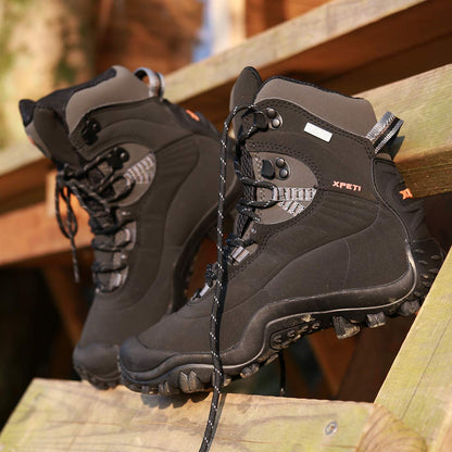XPETI Men’s Thermator Mid-Rise Waterproof Hiking Boot Insulated Non-Slip Black 8