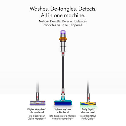 Dyson Aspiradora de Seco y Húmedo V15s Detect Submarine (Amarillo/Níquel)