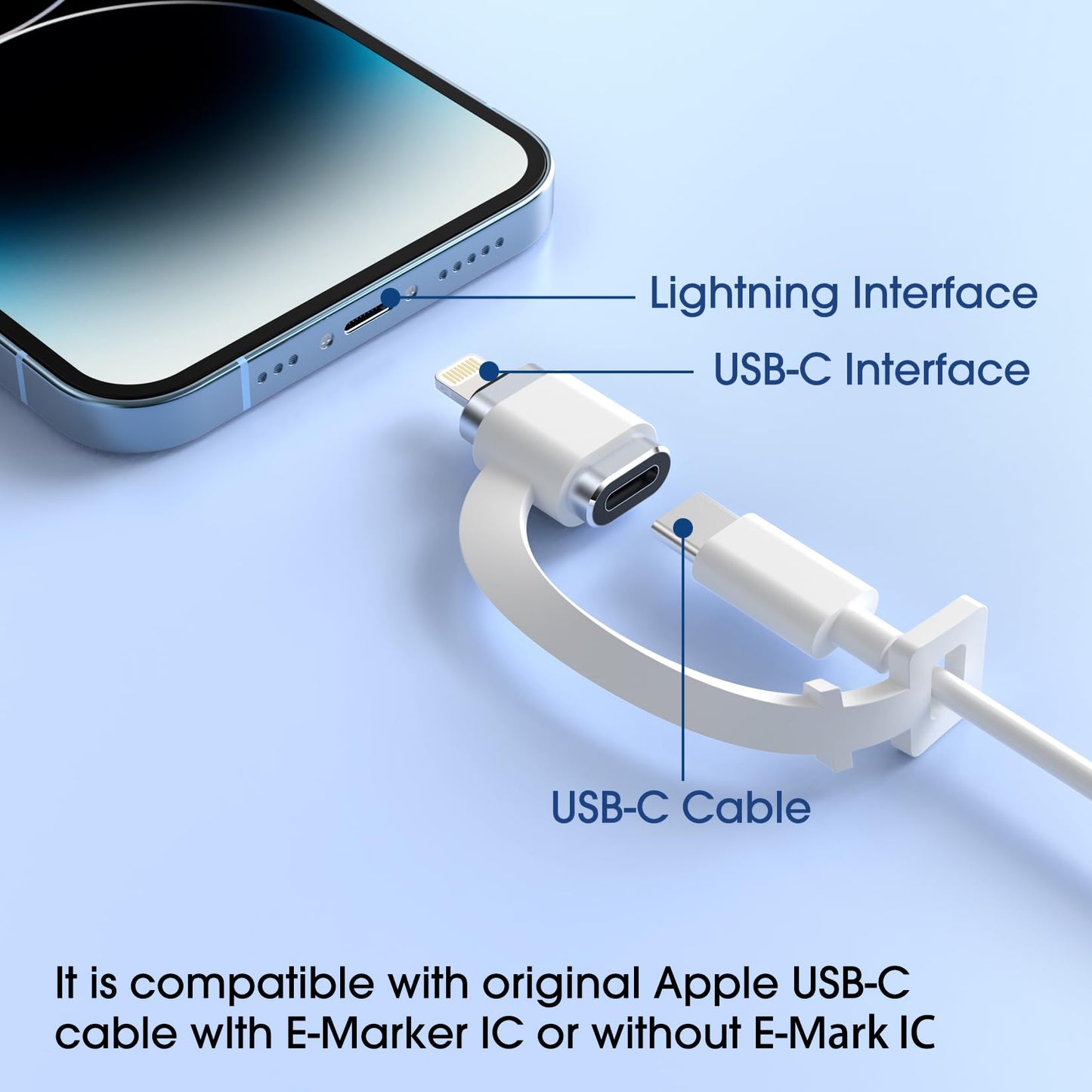 TechMatte Adaptadores de USB C a Lightning (Paquete de 2 / Gris)