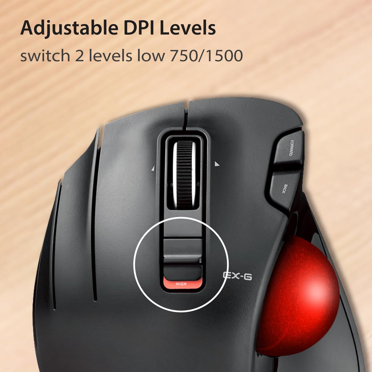 ELECOM Ratón Trackball para Zurdos EX-G (2.4 GHz)