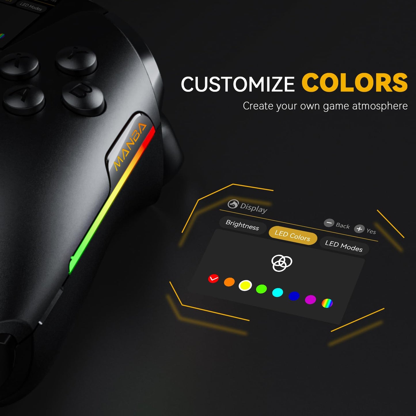 ManbaOne Controlador de Juegos Inalámbrico de Pantalla Interactiva (Negro)