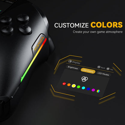 ManbaOne Controlador de Juegos Inalámbrico de Pantalla Interactiva (Negro)