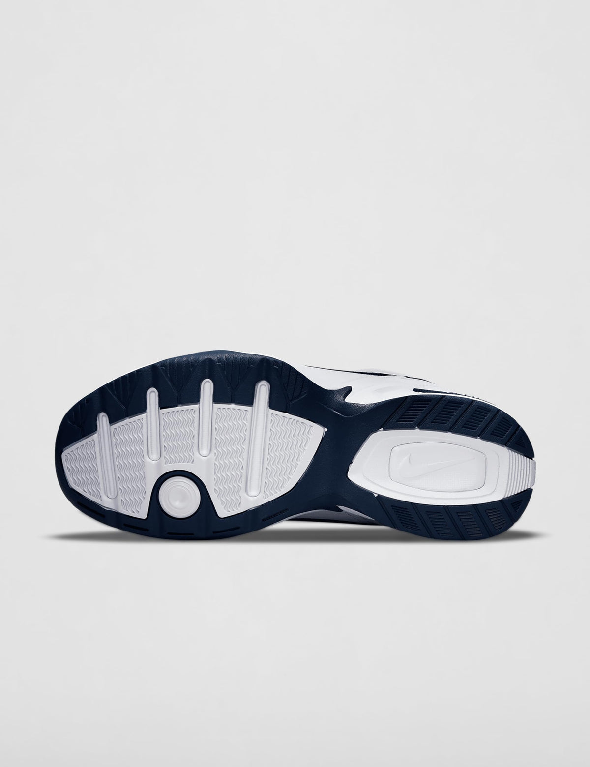 Nike Men's NIKE AIR MONARCH IV (4E) RUNNING SHOES -11; White / Metallic Silver-Midnight Navy