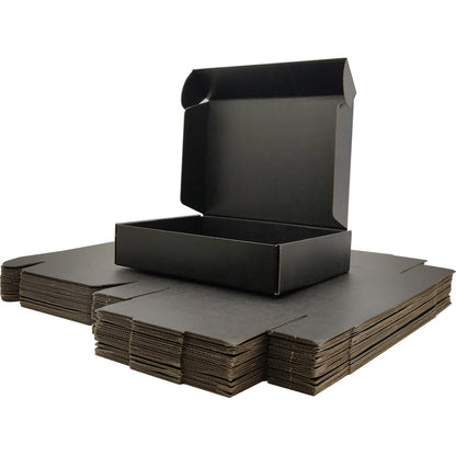 Lmuze Cajas de Envío de Cartón Corrugado Pequeñas (Paquete de 25 / Negro)