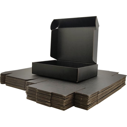 Lmuze Cajas de Envío de Cartón Corrugado Pequeñas (Paquete de 25 / Negro)