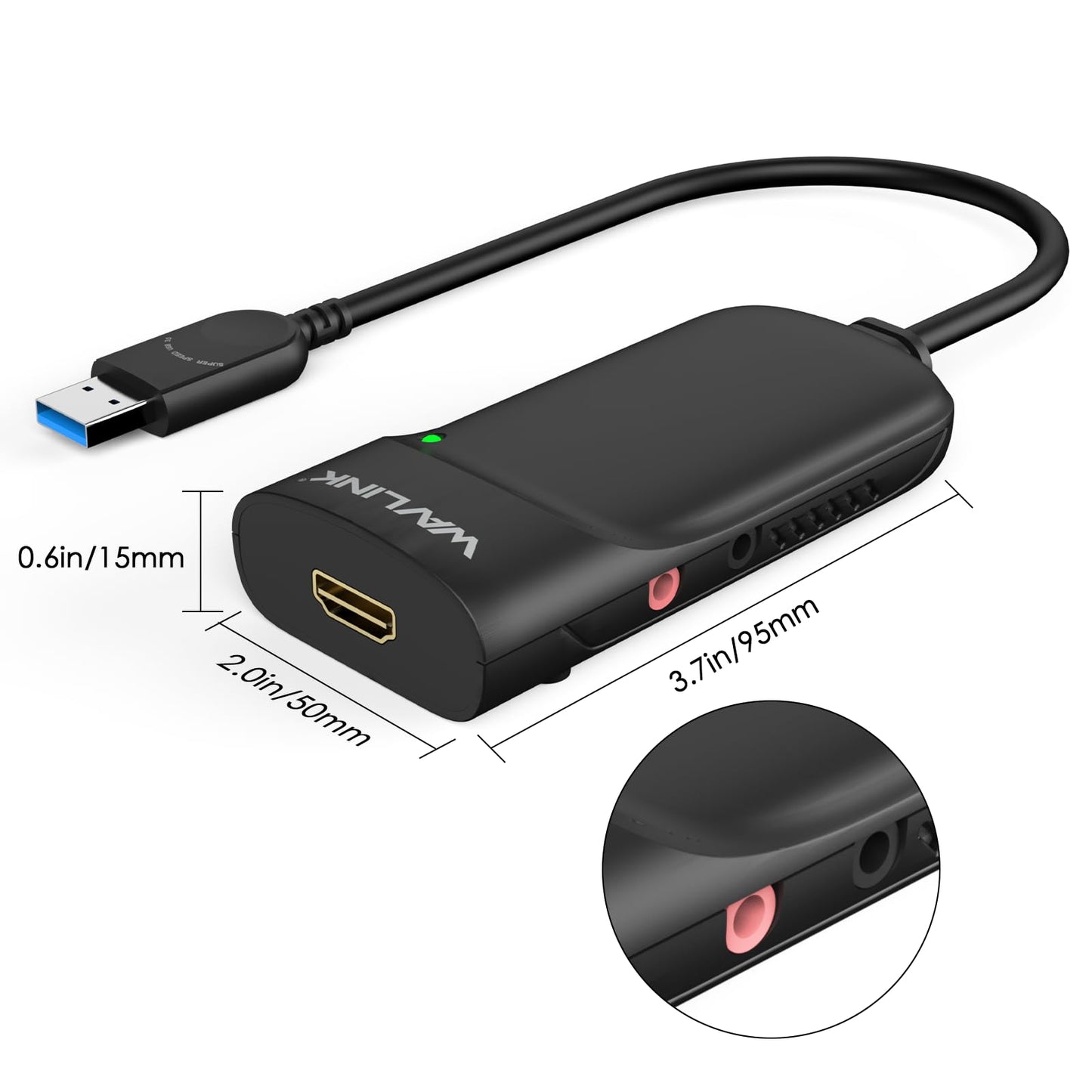 WAVLINK Adaptador de Video Universal USB 3.0/USB C a HDMI