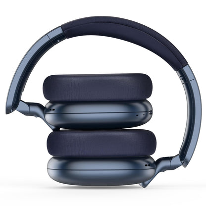 RORSOU C6 Active Noise Cancelling Headphones, Wireless Over Ear Bluetooth Headphones, 60H Playtime, Lightweight Folding Deep Bass Comfort Fit Ear Cups Headset with Mic for iPad/Travel/PC/Home Blue