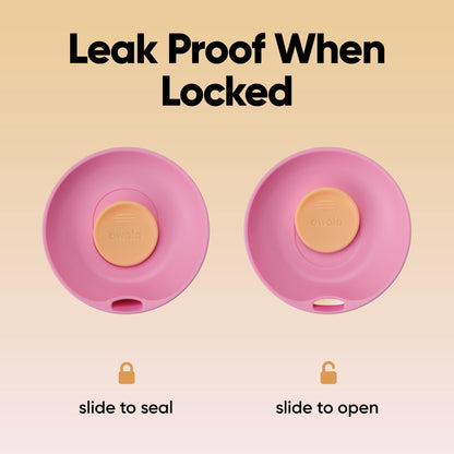 Owala Vaso Térmico de Acero Inoxidable SmoothSip Slider (12 oz / Rosa y Marrón Claro)
