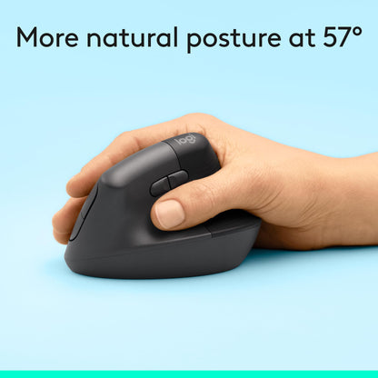 Logitech Ratón Ergonómico Vertical Lift (Inalámbrico / Grafito)