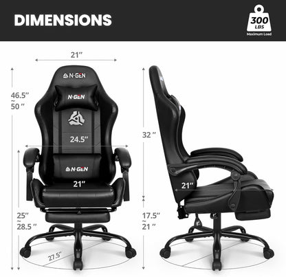 N-GEN GAMING Silla de Videojuegos (Carbon Black)