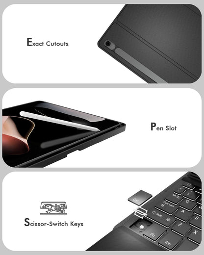 Doohoeek Funda con Teclado para Samsung Galaxy Tab S10 Lite (10.9 Pulgadas)